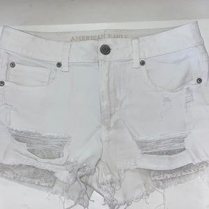 American Eagle Jean Shorts White Size 6